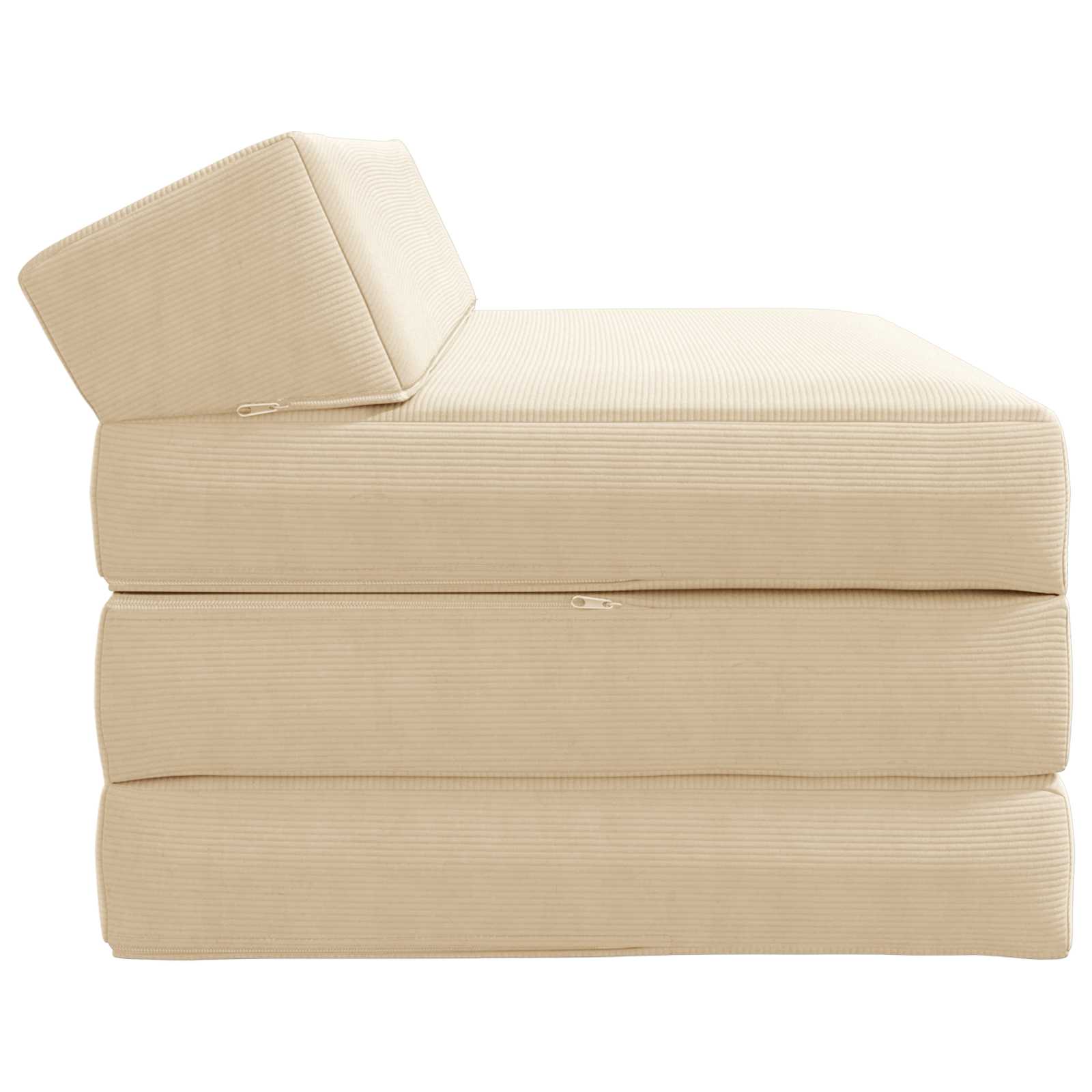 Vouwbare Bankbed Crèmekleurig 120 x 60 x 49 cm Stof