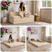 Vouwbare Bankbed Crèmekleurig 120 x 60 x 49 cm Stof
