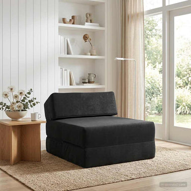 Vouwbare Bankbed Zwart 60 x 70 x 41 cm Stof