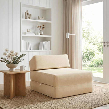 Vouwbare Bankbed Crèmekleurig 60 x 70 x 41 cm Stof