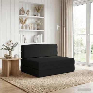 Vouwbare Bankbed Zwart 70 x 72 x 60 cm Stof