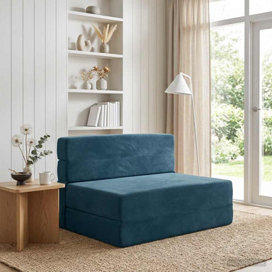 Vouwbare Bankbed Blauw 70 x 72 x 60 cm Stof