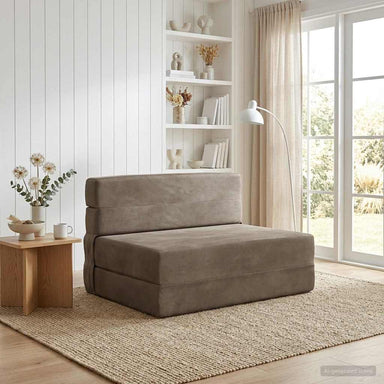 Vouwbare Bankbed Lichtgrijs 70 x 72 x 60 cm Stof