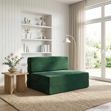 Vouwbare Bankbed Donkergroen 70 x 72 x 60 cm Stof