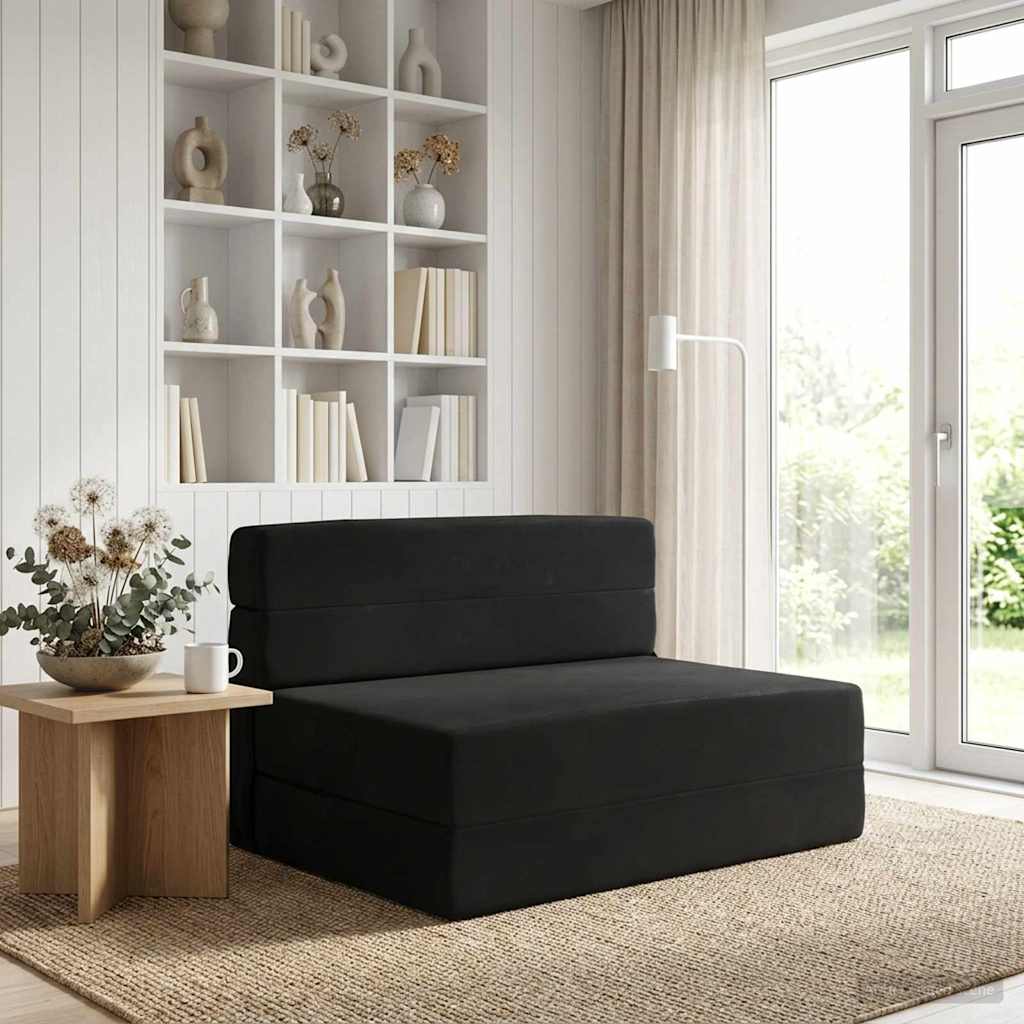 Vouwbare Bankbed Zwart 70 x 72 x 60 cm Stof