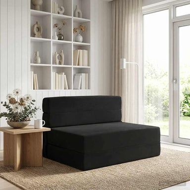 Vouwbare Bankbed Zwart 70 x 72 x 60 cm Stof