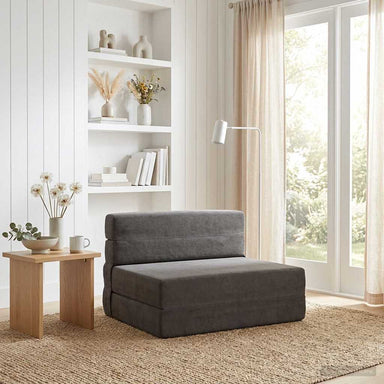 Vouwbare Bankbed Donkergrijs 70 x 72 x 60 cm Stof