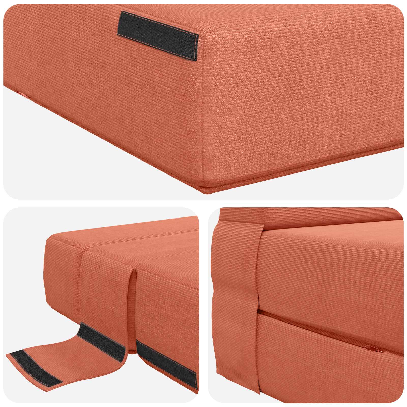 Vouwbare Bankbed Rood-oranje 70 x 72 x 60 cm Stof