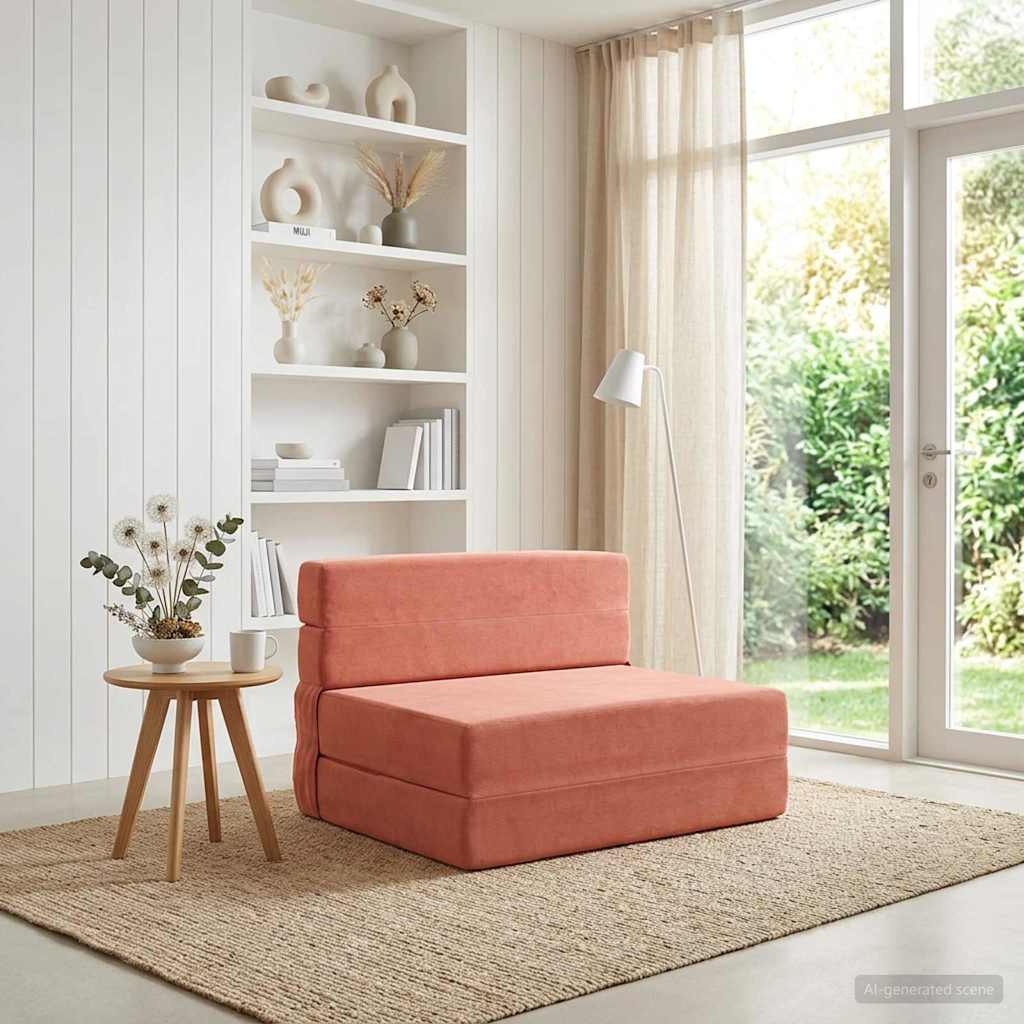 Vouwbare Bankbed Rood-oranje 70 x 72 x 60 cm Stof