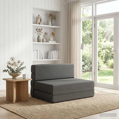 Vouwbare Bankbed Lichtgrijs 70 x 80 x 60 cm Stof