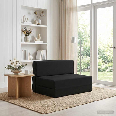 Vouwbare Bankbed Zwart 100 x 80 x 60 cm Stof