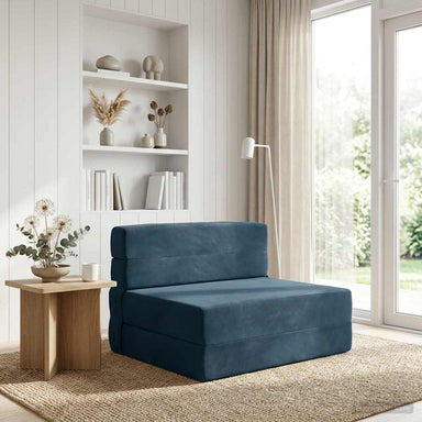 Vouwbare Bankbed Blauw 70 x 80 x 60 cm Stof