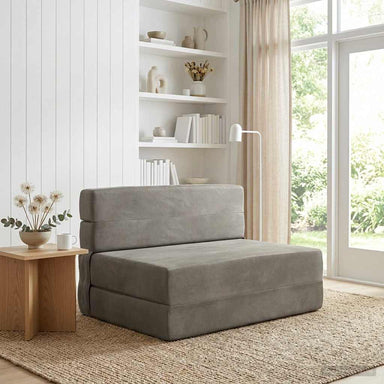 Vouwbare Bankbed Lichtgrijs 70 x 80 x 60 cm Stof