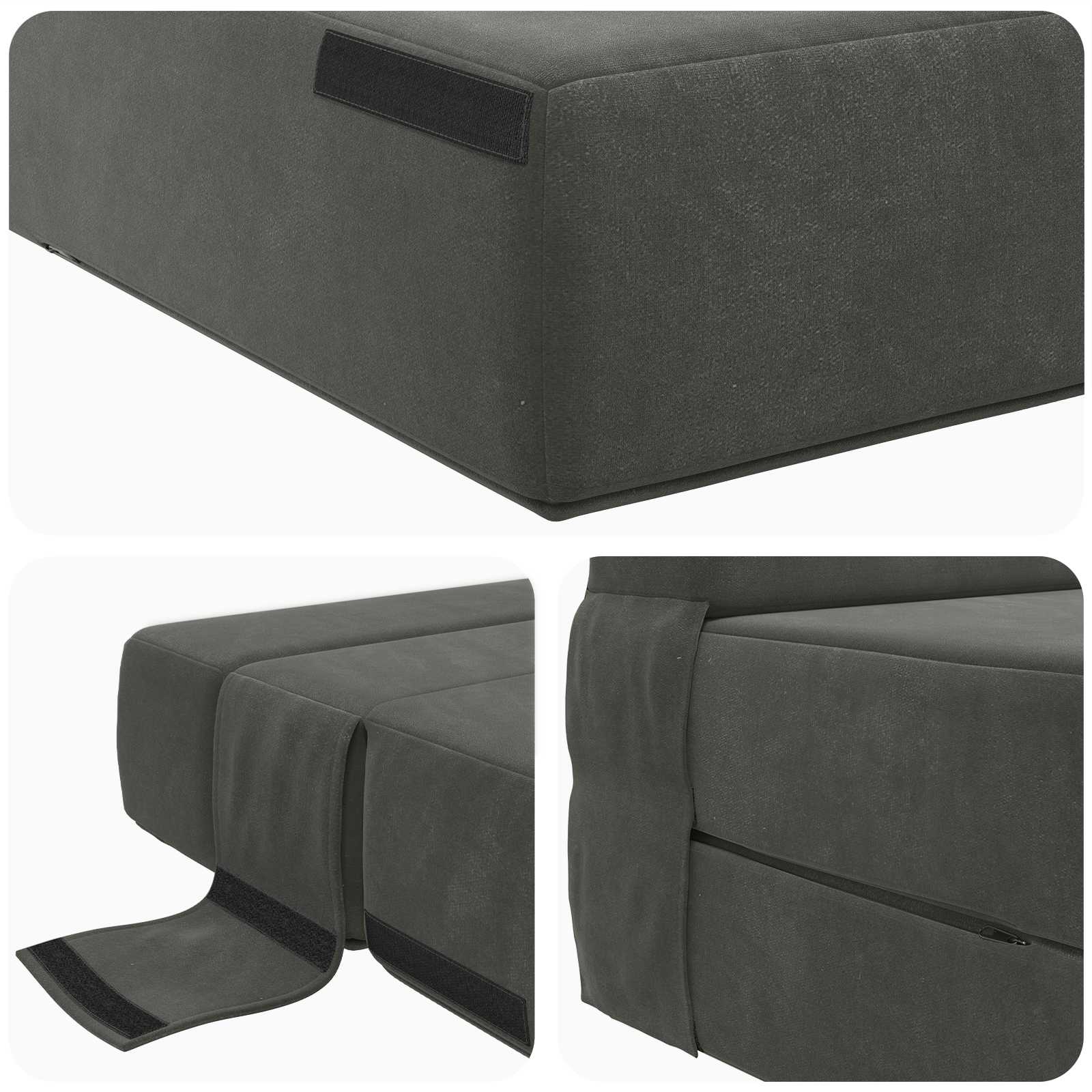 Vouwbare Bankbed Donkergrijs 70 x 80 x 60 cm Stof
