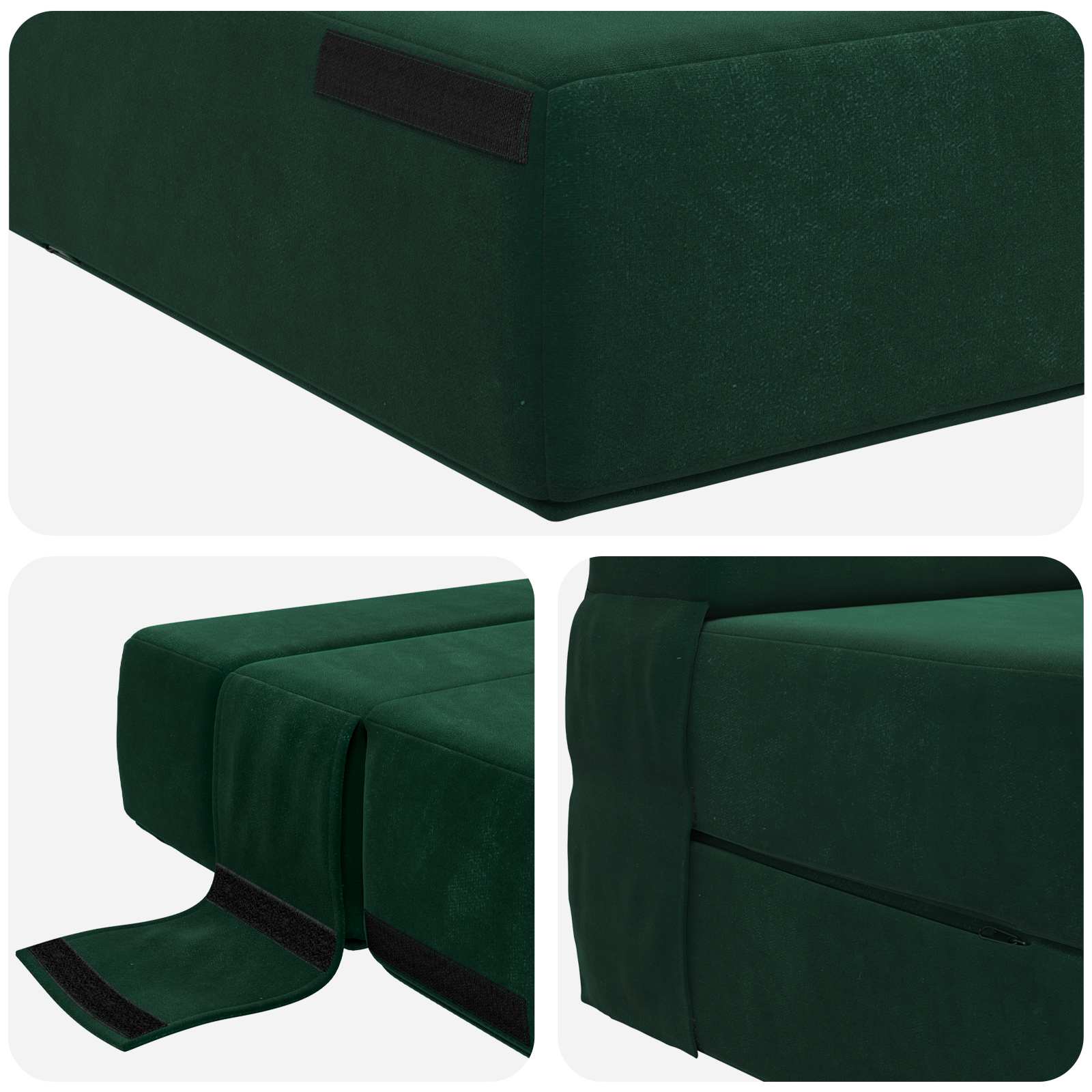 Vouwbare Bankbed Donkergroen 70 x 80 x 60 cm Stof