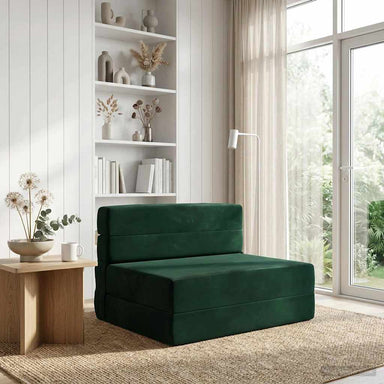 Vouwbare Bankbed Donkergroen 70 x 80 x 60 cm Stof