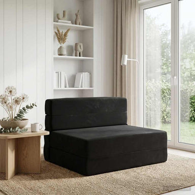 Vouwbare Bankbed Zwart 70 x 80 x 60 cm Stof