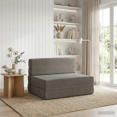 Vouwbare Bankbed Lichtgrijs 70 x 80 x 60 cm Stof