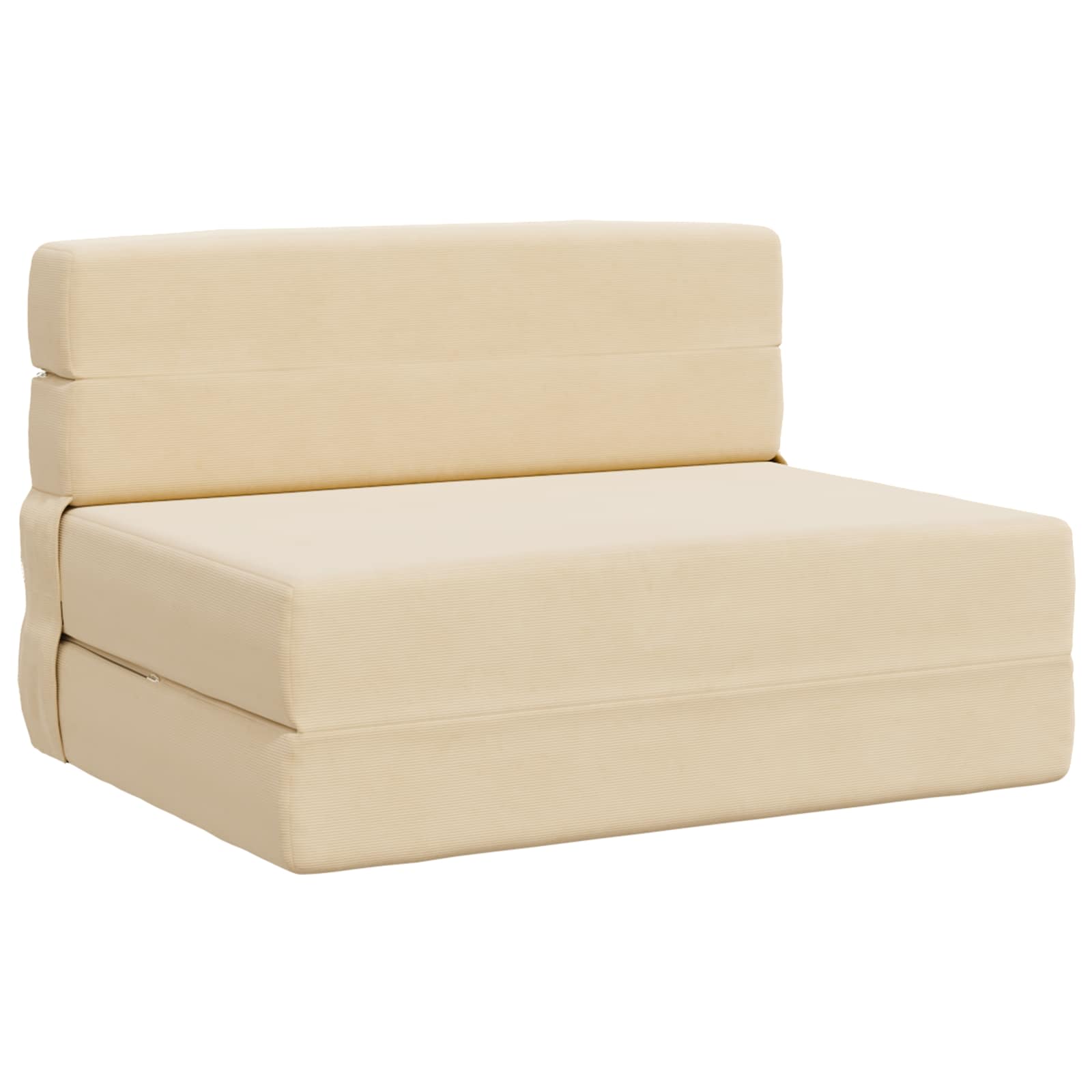 Vouwbare Bankbed Crèmekleurig 70 x 80 x 60 cm Stof
