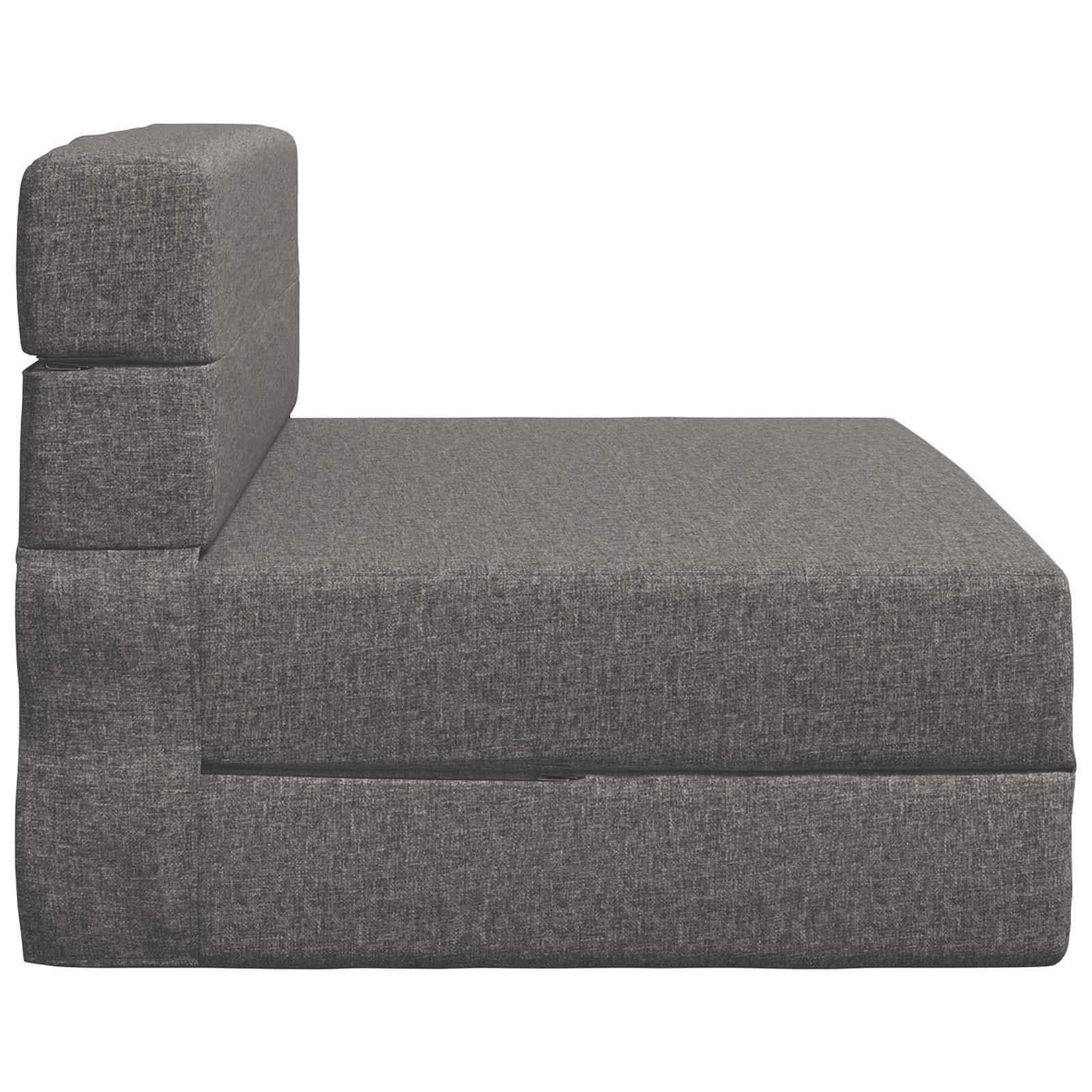 Vouwbare Bankbed Lichtgrijs 100 x 80 x 60 cm Stof