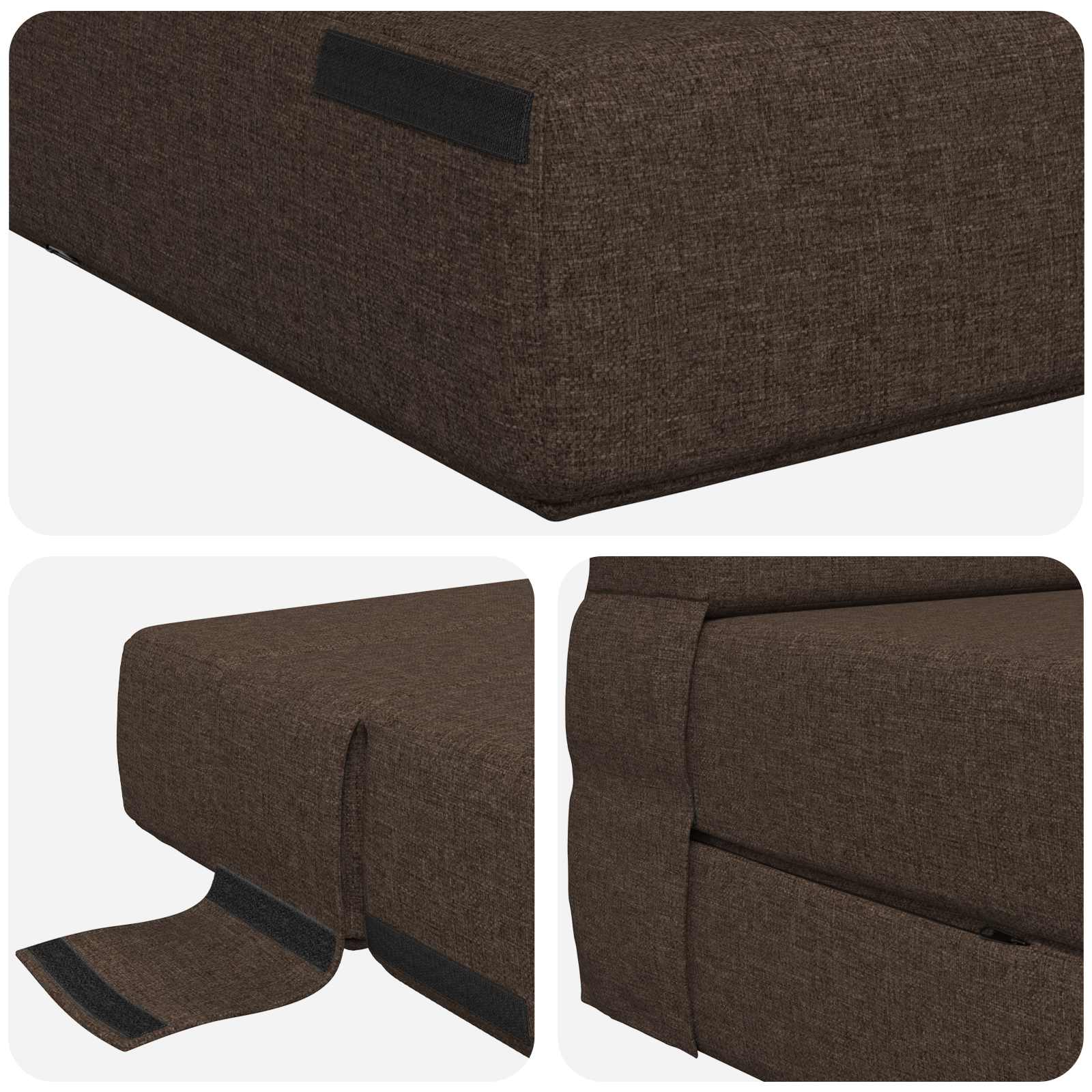 Vouwbare Bankbed Taupe 100 x 80 x 60 cm Stof