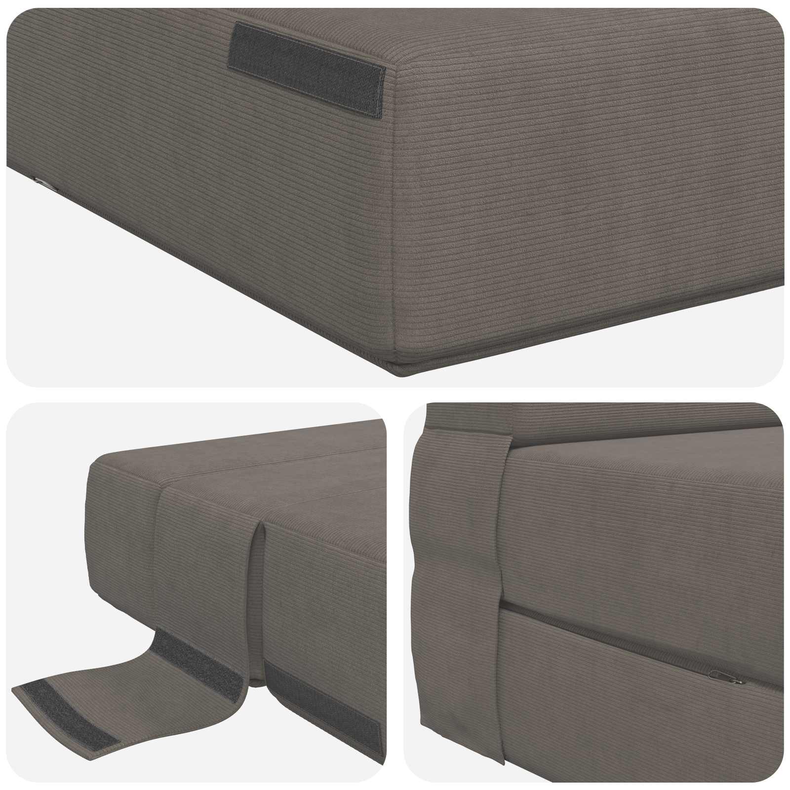 Vouwbare Bankbed Lichtgrijs 100 x 80 x 60 cm Stof