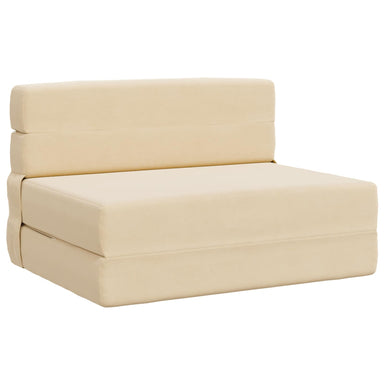 Vouwbare Bankbed Crèmekleurig 100 x 80 x 60 cm Stof