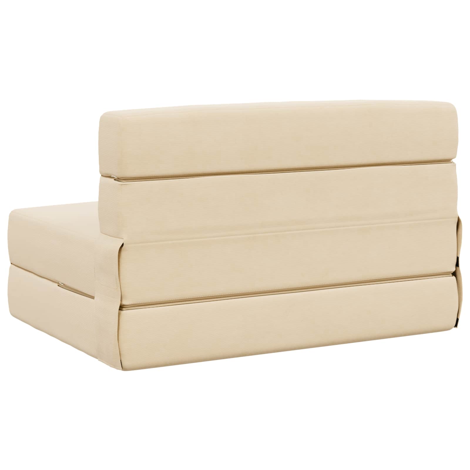 Vouwbare Bankbed Crèmekleurig 100 x 80 x 60 cm Stof