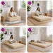 Vouwbare Bankbed Crèmekleurig 100 x 80 x 60 cm Stof