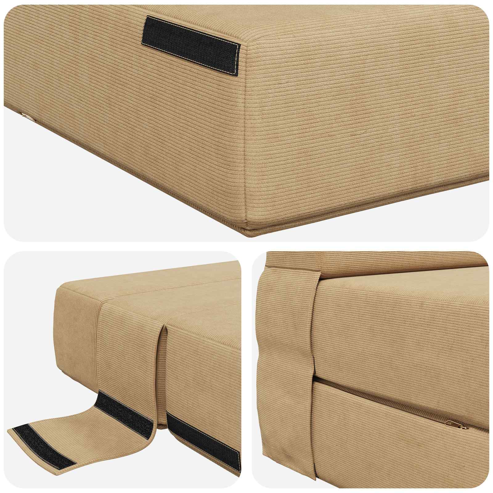 Vouwbare Bankbed Groen Grijs 100 x 80 x 60 cm Stof