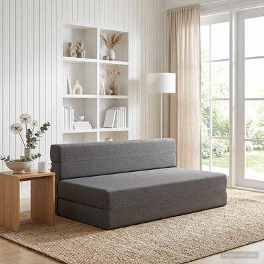 Vouwbare Bankbed Lichtgrijs 152 x 86,5 x 60 cm Stof