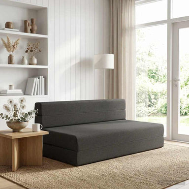 Vouwbare Bankbed Donkergrijs 152 x 86,5 x 60 cm Stof