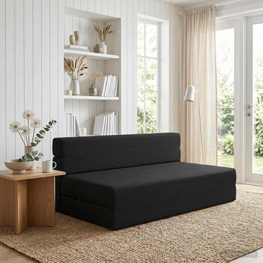 Vouwbare Bankbed Zwart 152 x 86,5 x 60 cm Stof