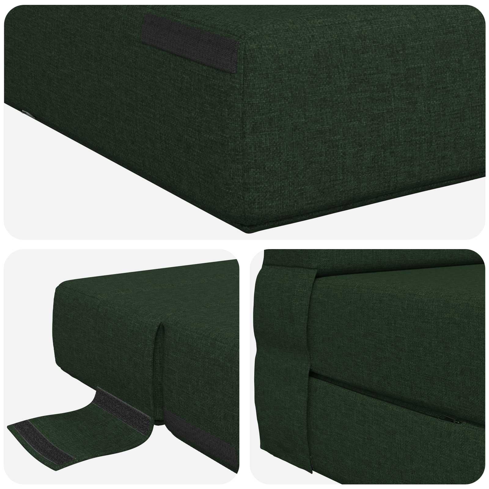 Vouwbare Bankbed Donkergroen 152 x 86,5 x 60 cm Stof