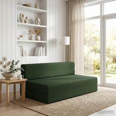 Vouwbare Bankbed Donkergroen 152 x 86,5 x 60 cm Stof