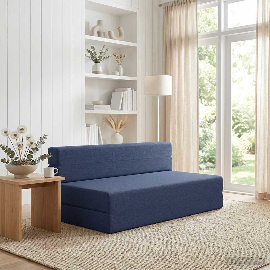 Vouwbare Bankbed Blauw 152 x 86,5 x 60 cm Stof