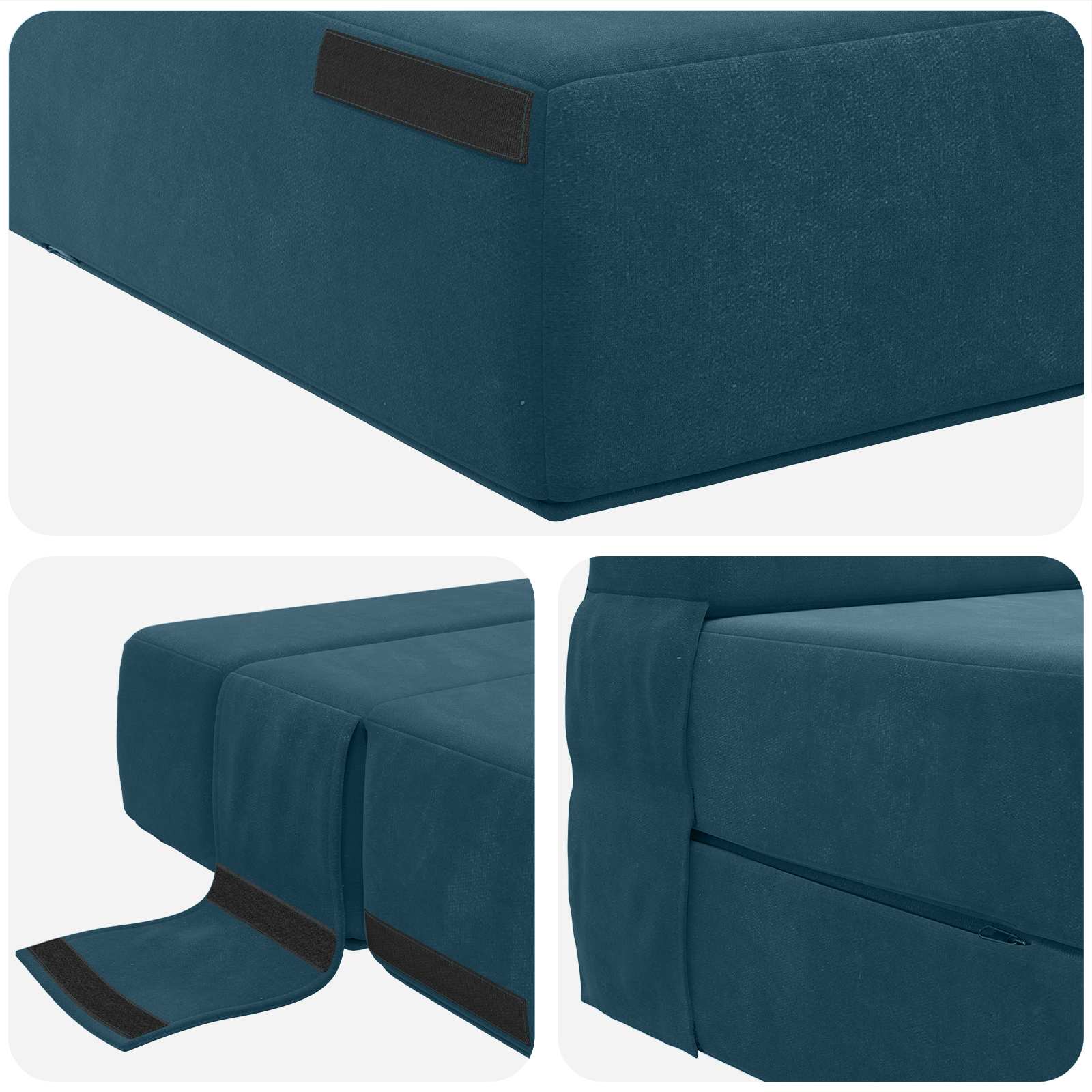 Vouwbare Bankbed Blauw 152 x 86,5 x 60 cm Stof