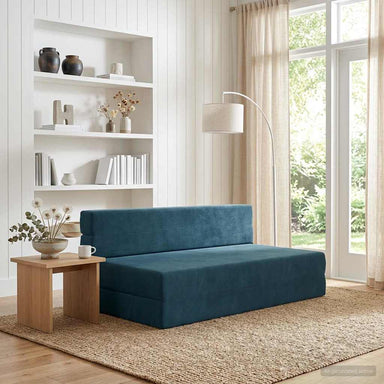 Vouwbare Bankbed Blauw 152 x 86,5 x 60 cm Stof