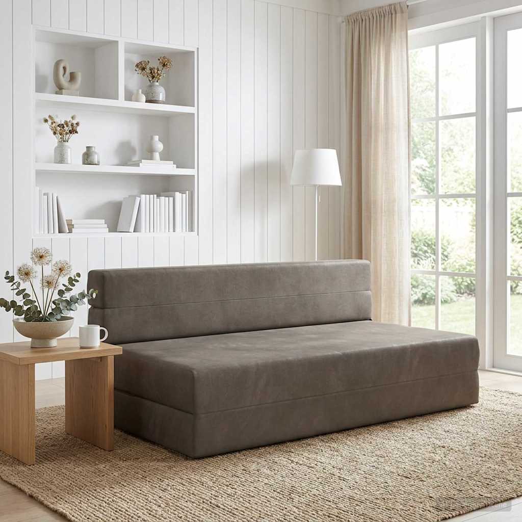 Vouwbare Bankbed Lichtgrijs 152 x 86,5 x 60 cm Stof