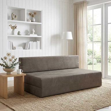 Vouwbare Bankbed Lichtgrijs 152 x 86,5 x 60 cm Stof