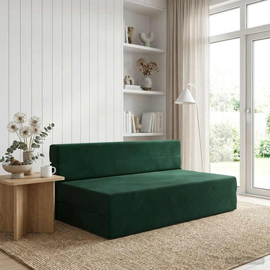 Vouwbare Bankbed Donkergroen 152 x 86,5 x 60 cm Stof
