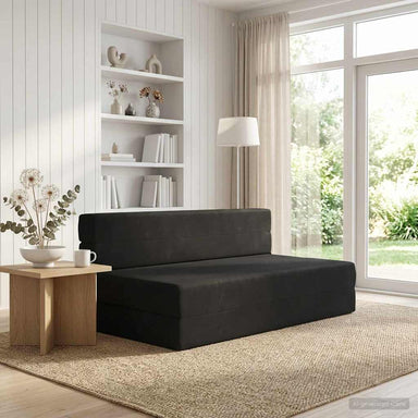 Vouwbare Bankbed Zwart 152 x 86,5 x 60 cm Stof
