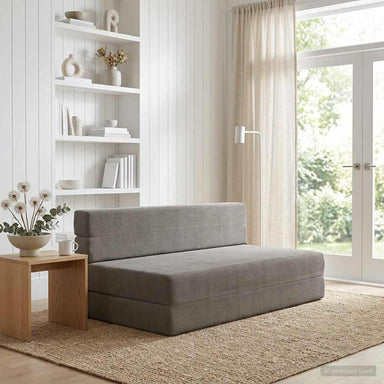Vouwbare Bankbed Lichtgrijs 152 x 86,5 x 60 cm Stof