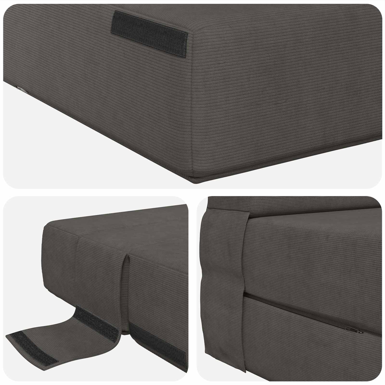 Vouwbare Bankbed Donkergrijs 152 x 86,5 x 60 cm Stof