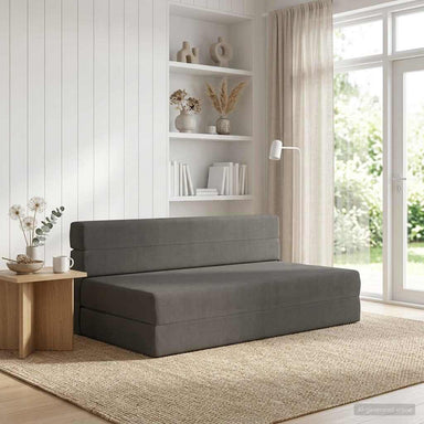 Vouwbare Bankbed Donkergrijs 152 x 86,5 x 60 cm Stof