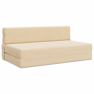Vouwbare Bankbed Crèmekleurig 152 x 86,5 x 60 cm Stof