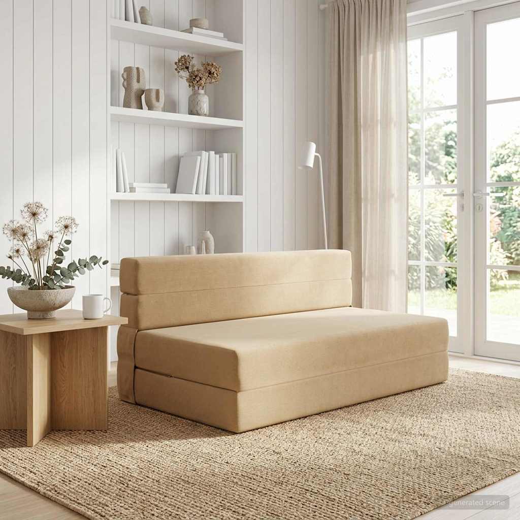 Vouwbare Bankbed Groen Grijs 152 x 86,5 x 60 cm Stof