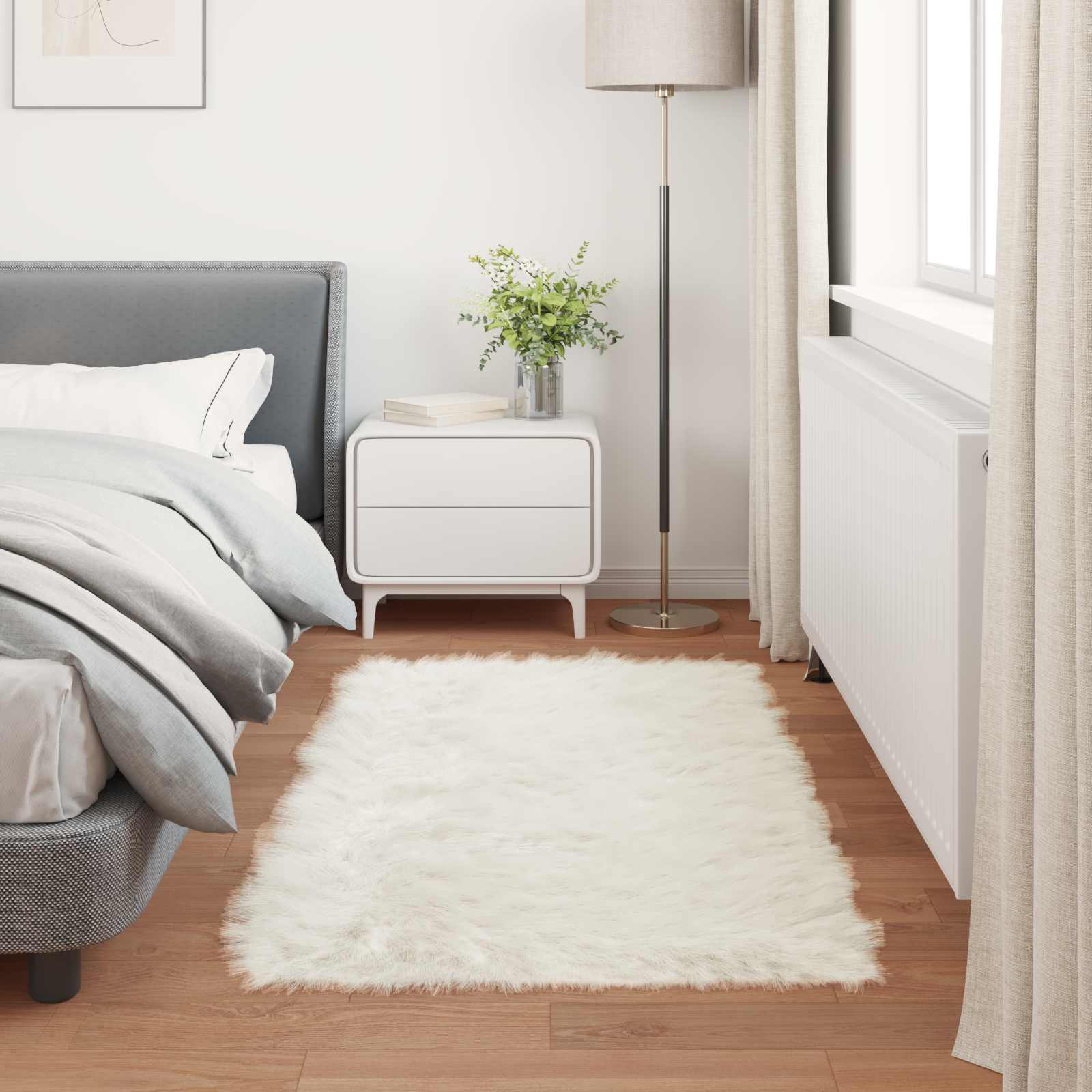 Tapijt van imitatie TAFALLA Wit 60 x 110 cm Polyester