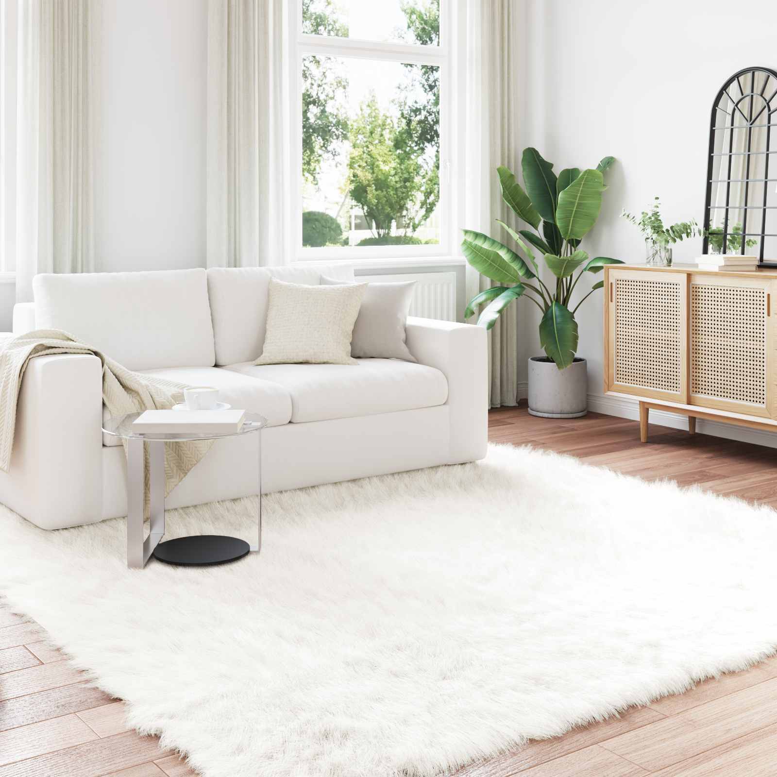 Tapijt van imitatie TAFALLA Wit 240 x 240 cm Polyester