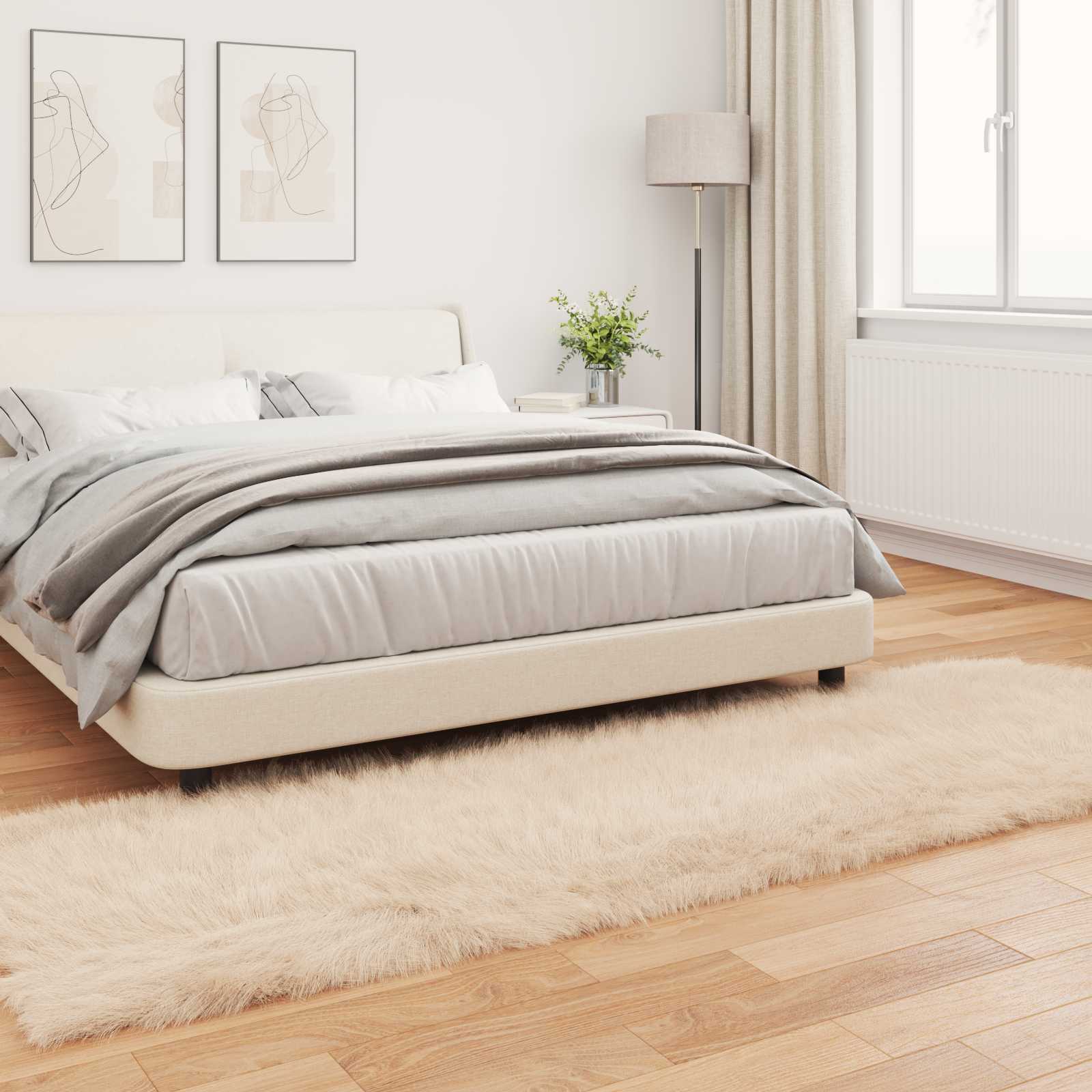 Tapijt van imitatie TAFALLA Beige 80 x 250 cm Polyester